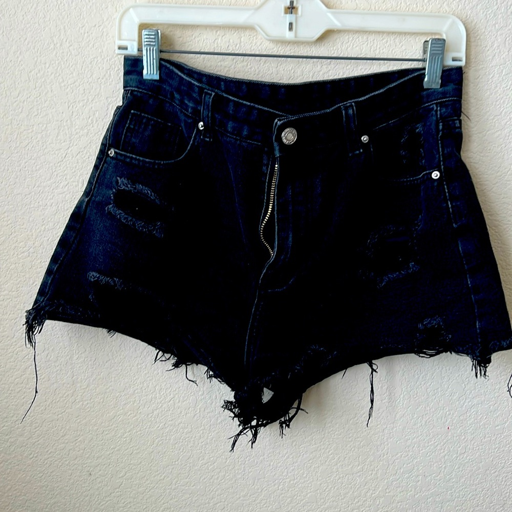 Super cute black denim cut offs!